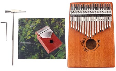 Pianoforte portatile Kalimba con 17 tasti, in legno per dita di pollice pianoforte, strumento musicale, regalo per bambini e adulti, pollice permanente musicale per tutte le età, relax