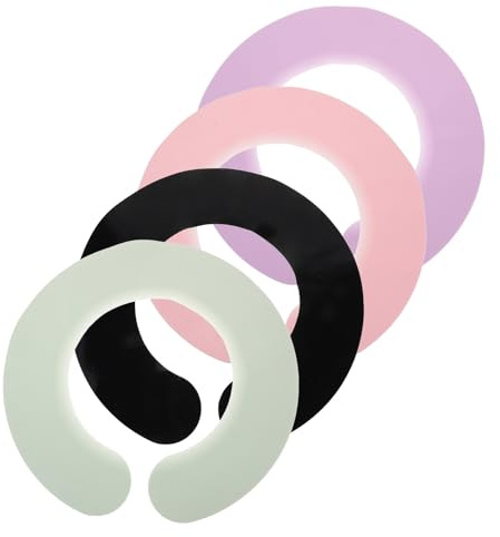 Anneome 4 Pezzi Mantello Avvolgente in Silicone per Collo Colletto Protettivo per Tintura e Taglio Chioma, Accessori per Parrucchieri Multicolore per Uso Professionale e Saloni