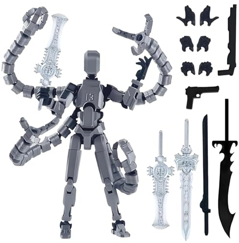 JSTHHTT T13 Action Figure(ensamblaje completado), T13 Figuras Acción con Múltiples Articulaciones, Figuras de Acción Impreso en 3D, Decoraciones de Escritorio para Juguetes de Amantes de los Juegos
