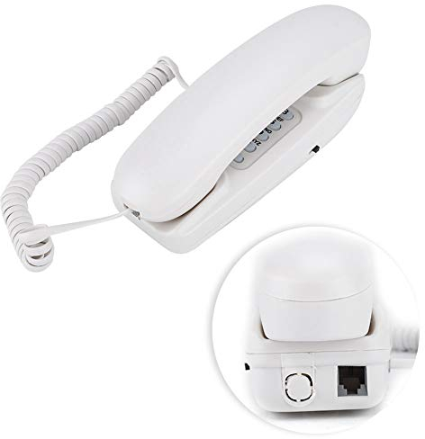 Bewinner Schnurgebundenes Telefon, Festnetztelefon ohne Anrufer ID Anzeige für Zuhause, Desktop und Wandtelefon kompatibel mit Blitzfunktion, Stummschaltung, Wahlwiederholung (Weiß)