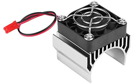 1/10 RC Aluminum Alloy Heat Sink With Cooling Fan for 540/550 / 3650 Motor RC Car (Silver)