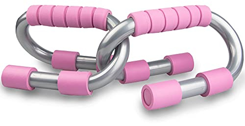 Phoenix Fitness RY1554 Push Up Bar Stand - Press Up Pushup Bar Pair with Non-Slip Foam Handles for Extra Grip, Chest, Arms and Shoulder Training, Pink