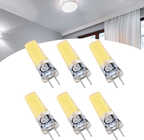 6 Stück 5 W GY6.35 Glühbirne 500 Lm 360 ° Abstrahlwinkel COB Glühbirne Silikon-Deckenleuchte für Wohnzimmer(Kaltes Weiß)