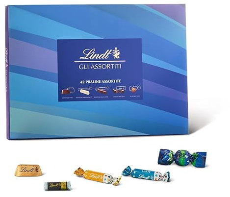 Lindt Scatola Praline Gli Assortiti, 42 Praline assortite di cioccolato, in confezione 420g