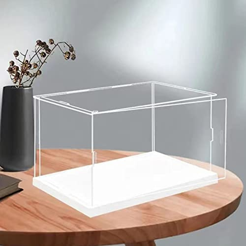 Vitrine MEEC en acrylique transparente, pour le montage de la boîte de comptoir avec fond blanc, personnages d'action (50 x 20 x 25 cm)