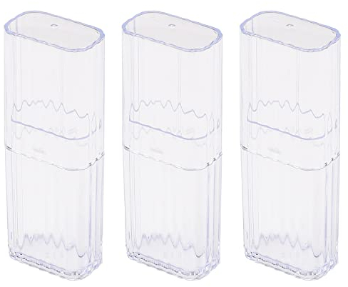 XNHIU 3 Pieces Cotton Swab Holder Qtip Cotton Buds Ball Dispenser for Bathroom Containers Apothecary Jar Cotton Ball,Cotton Swab,Q-Tips,Cotton Rounds (Transparent color)