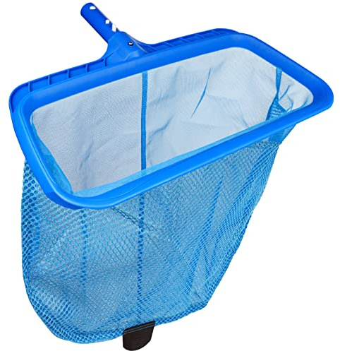Poolvio Swimming Pool Skimmer Net, Fine Mesh Pool Leaf Rake Net with Double-Layer Deep Bag, Reinforced Frame - Swimming Pool Nets for Cleaning Finest Debris