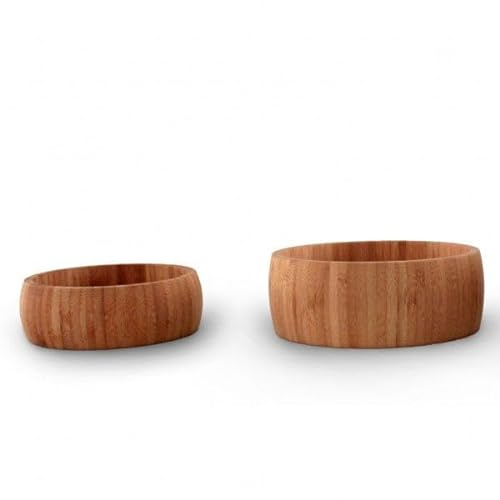 FranquiHOgar BAMBOONATUR SET DE 2 CUENCOS DE BAMBU (15-19CMS) DE MADERA ECOLOGICA BIO