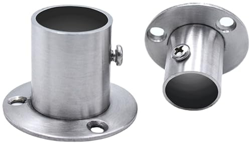 Konrunppy 2 Pezzi Acciaio Inox Tubo Flangia Base di Staffa di Supporto per Asta (25mm)