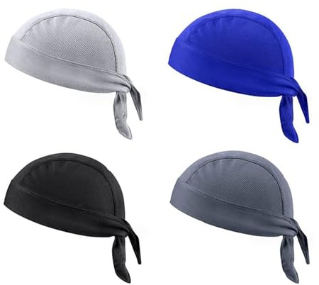4 pañuelos de secado rápido para hombres, que absorben el sudor, bandana deportiva, gorra de ciclismo, protección solar, gorra de cabeza pirata, gorro ajustable debajo del casco, unisex, para