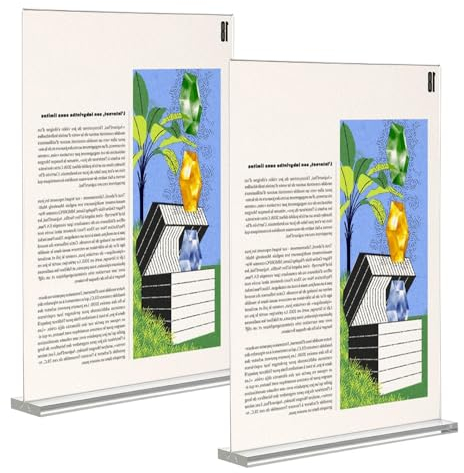 RMIVEGLIA 2er Pack Tischaufsteller A4 aus Acryl im T-Stand-Design für Preisschilder, Menükarten, Werbung und Fotos (21 x 30 cm) - Ideal für die Präsentation von Plakaten, Anzeigen und mehr im Büro.