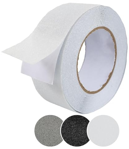ANRO Halkfria tejpremsor självhäftande halkfria trappor greppband PVC för inomhus- och utomhusrulle, halvtransparent 5 cm x 10 m