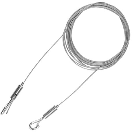 LERANXIN Cable de Colgar de Acero Inoxidable 1.5 mm×5 m Alambre Trenzado Acero Cable Acero Trenzado para Colgar Marco de Imagen Ropa Cuadros Soporte 30Kg