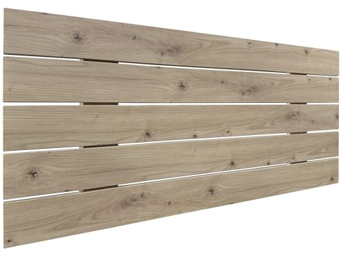 DHOME Sänggavel i Återvunnet MDF-Trä Horisontell Pallstil Pallbädd Inkluderar Beslag (110x46 Palet 5, Ek)