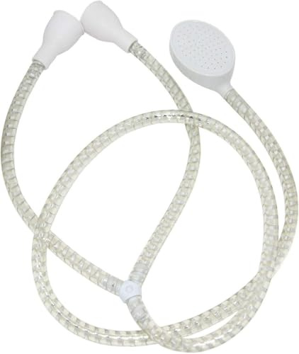 GSV Essentials Double Tap Push Fitting Mixer Bath, Double Head, Adaptor Shower Hose Spray, Durable Construction, Easy to Install, Ideal Use for Bathing and Showering, 150cm