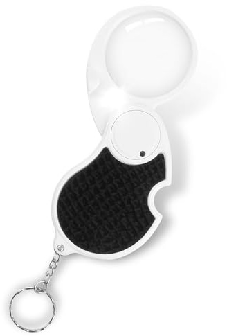 5x Magnifying Glass with Light, 45 mm Handheld Small Magnifier Portable