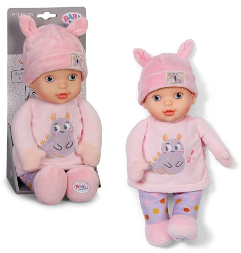 BABY Born for Babies Sweetie Pink 30 cm Stoffpuppe mit Rassel | Weicher Stoffkörper, integrierte Rassel, waschbar bei 30 °C, erster Kuschelfreund, ab Geburt