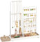 SONGMICS Présentoir à Bijoux, Porte-Bijoux, Cadre en Métal, en Velours, Porte-Colliers Extensible, Hauteur Réglable de 30,9 à 47,5 cm, Blanc Mat JJS026W01