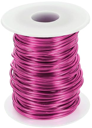 QUARKZMAN 12 Gauge Basteldraht Aluminiumdraht 2,0mm x 30m (D x L) Flexibler Biegsamer Aludraht Metall Schmuckdraht Blumendraht für Schmuckherstellung Modellieren Basteln DIY, Dunkelrosa