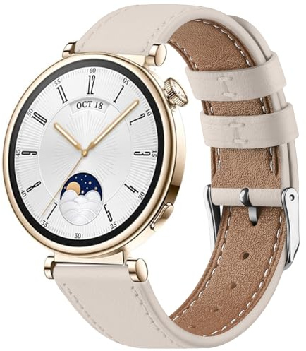 Mugust Armband för Huawei Watch GT 5/GT 4 41 mm armband kvinnor och män, läder klockarmband 18 mm för Huawei GT4/GT5 41 mm smartwatch ersättningsarmband
