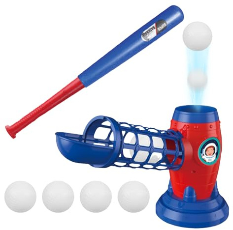 Machine de lancer de baseball - Machine à parier de baseball et de tennis avec balles, jouets de sport de plein air | Ensemble enfants 3-8 ans, jouet de baseball pour le jardin et le parc, appareil