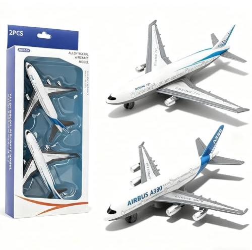 JhavexToy Jouet Avion, 2 Pièce Jouet de Avion Set Modèle Réduit d'avion Petites Avions Jeux Volant Extérieur Jardin Interactif Enfant Garçon Fille
