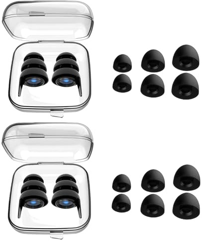 JXAXD 2 Paar Senso Plugs Ohrstöpsel, Senso Plugs 2.0 Ohrstöpsels, Sensoplugs Kinder Erwachsener, Sensoplugs Ohrstöpsel für Adhs und 4 Größen in XS/S/M/L, Schwarz