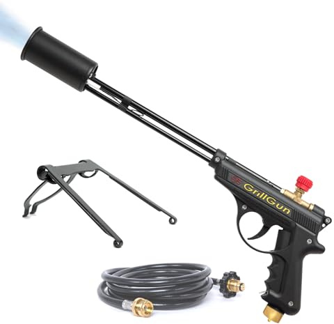 Grillblazer GrillGun Handheld Propane Torch 400,000+ BTU Flame Blowtorch for Instant Charcoal Ignition, Outdoor Cooking, Firepits, Camping, BBQ Portable High-Power Blowtorch with Hose