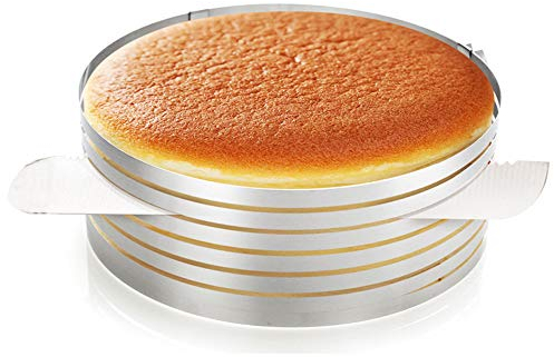Fore Regolabile Torta Inossidabile Anello Taglierina, Anello Per Affettare Le Torte, Affettatrice per torta regolabile a 6 strati, ideale per preparare torte, pane