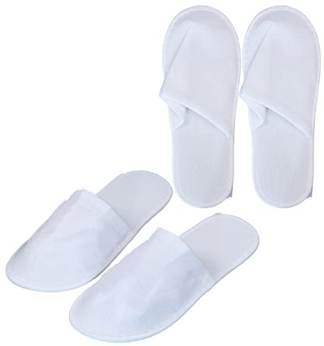 DBOO Disposable Slippers - Closed Toe Spa Slippers for Women, Hotel, Travel & Home Use (White)