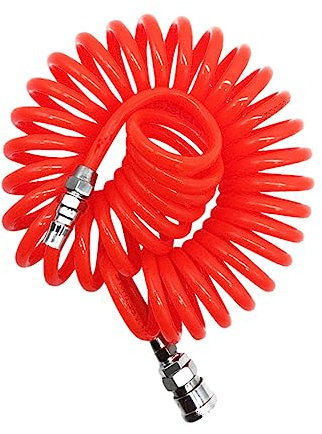 OSALADI 3m Flexible Air Compressor Hose Pu Spring Coiled Air Tube Ducting Pneumatic Hose for Pipe Tube