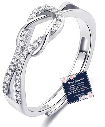 PRETOLE Sterling Silver Thumb Rings for Women S925 Love Knot Eternity Minimalist Adjustable Open Ring