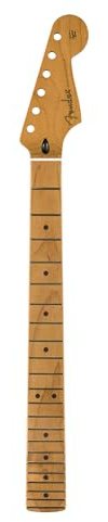 Fender Satin Roasted Maple Stratocaster Neck, 22 Jumbo Frets, 12, Maple, Flat Oval Shape