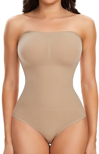 Joyshaper Body Sculptant Femme Sans Bretelles Shapewear Body String Ventre Plat Body Shaper Sans Couture Bandeau Top