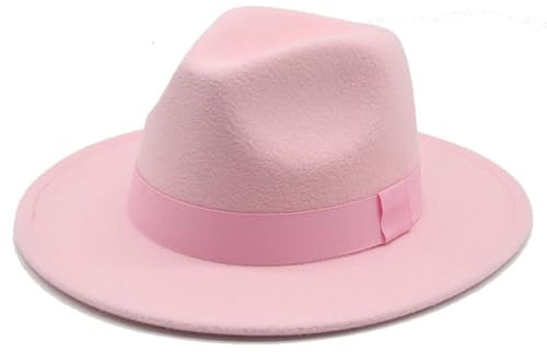 SOYNIA Chapeaux Fedora Trilby Chapeau Feutre Chapeau Fedora pour Hommes Et Femmes Ceinture À Large Bord Ruban Solide Classique Robe Formelle De Mariage Chapeaux Fedora pour Hommes