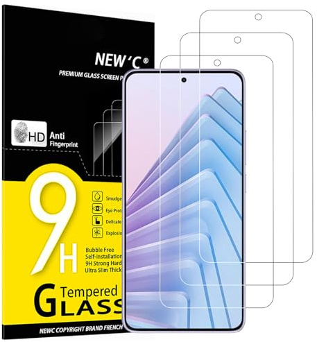 NEW'C Lot de 3, Verre Trempé pour Xiaomi Redmi Note 14 5G/4G, (non compatible avec Xiaomi Redmi Note 14 Pro 5G) Protection écran efficace contre les Rayures - sans Bulles - Ultra Résistant
