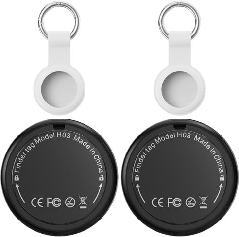 Air Tracker Tag 2er Pack - Smart GPS Tag Kompatibel mit Apple Wo ist? (iOS NUR) mit Schutzhülle, 100 dB Lautstärke, Wasserdichter Gegenstandssucher, Bluetooth-Schlüsselfinder für Gepäck, Koffer