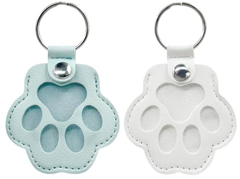 Duuclume Boîte à souvenirs personnalisée pour poils d'animaux de compagnie, pochette de rangement pour poils d'animaux de compagnie, porte-clés commémoratif en cuir en forme de patte de chien et chat