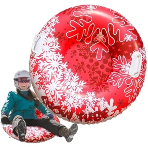 Inflatable Snow Tube Sled | Inflatable Heavy Duty Winter Snow Tube | Outdoor Games for Outdoors Sledding Skating Winter Outdoor Activities Beach Parks Gardens