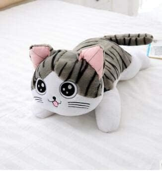Anyhot 30 cm Chat en Peluche Jouets Chat Chi en Peluche Poupée Douce Animal Poupées Fromage Chat Peluche Poupées Oreiller Coussin pour Enfants B 20 cm