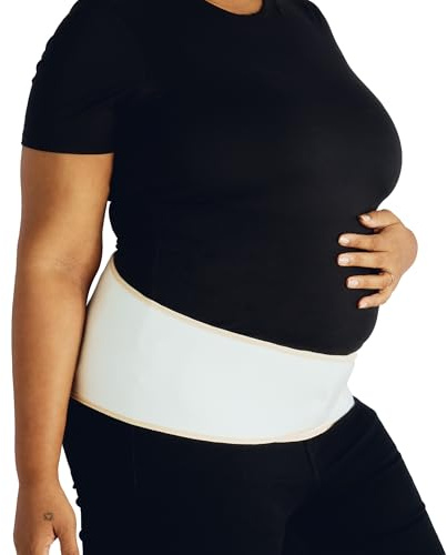 Belly Bandit Upsie Belly Pregnancy Support Belt - Comfortable Pregnancy Abdominal Band for Lower Back & Hip Relief - Soft 12 Adjustability Fit with Anti-Dig Closure - Cream, Small