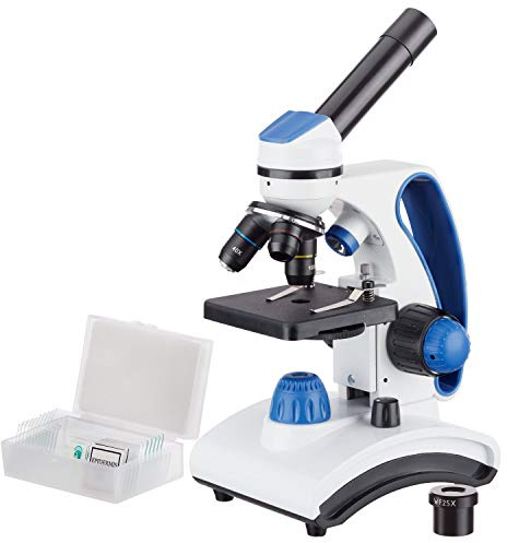 AmScope Microscope étudiant M162C-2L-PB10 40X-1000X à Double lentille en Verre avec Cadre en métal + Diapositives