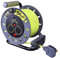 Masterplug OMU25132USL-PX Pro-XT Four Socket Open Cable Reel Extension Lead with Winding Handle and Two USB Charging Ports, Thermal Cut Out and Power Switch, 25 Metres High Visibility Cable, Green