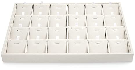 Oirlv Stackable Jewellery Tray White Necklace Organiser Tray Necklace Display Tray Necklace Storage Tray Jewellery Display Tray for Necklace Pendant Organiser and Display