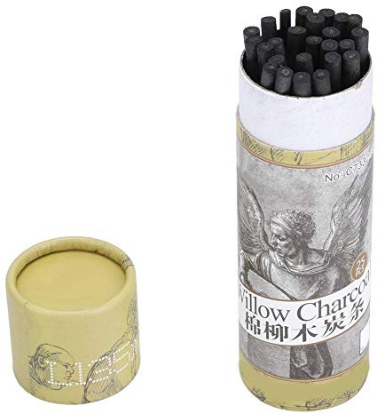Nikou Charcoal Pencil - 25 Stück Charcoal Pencil Drawing Glatte Charcoal Bar Artist Art Zeichenwerkzeuge Sketch Pencil Einfach zu färben(7332)