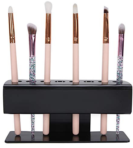 Eyelash Tweezer Stand, Acrylic 8-Hole Eyelash Extension Tweezer Holder, Double-Layer Design, Black, Modern