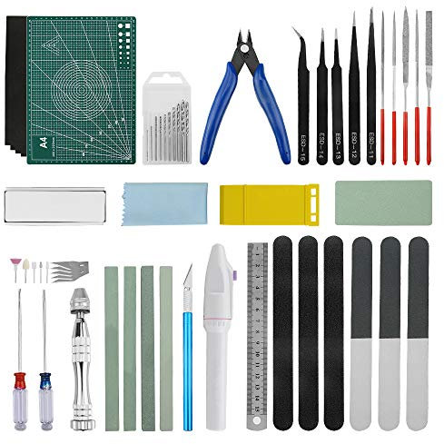 WMYCONGCONG 56 Stück Professionelle Gundam Modellierer grundlegende Werkzeuge Handwerk Set Hobby-Bauwerkzeugsatz für den Automodellbau zum Reparieren und Reparieren