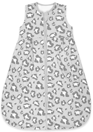 emma & noah Sacco a pelo per neonati 1,0 TOG, Sacco a pelo per tutto l'anno per la primavera, l'estate e l'autunno, 100% cotone biologico, certificato OEKO-TEX, sacco a pelo per neonati (Grigio leone