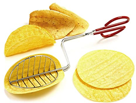 Taco Press Shell Maker, Stampo per arrostire | Taco Maker in Acciaio Inox Taco Maker Presse a Forma di Conchiglie Taco, Pinza Croccante per Fritte, Utensili da Cucina a Forma di V