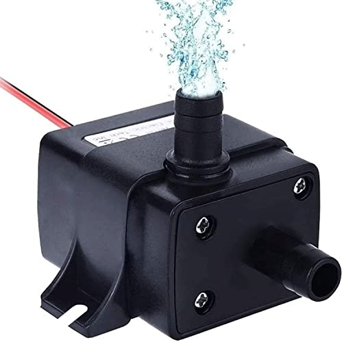 Retoo Mini pompa acqua 12 V, pompa acquario sommergibile 240 L/H 4.8 W, piccola pompa sommergibile senza scopa, pompa fontana, pompa centrifuga, ugello diametro 8 mm, senza presa